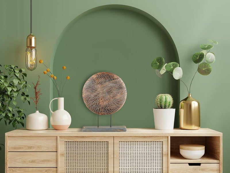 Eximious India تمثال طاولة المزرعة ديكور منزلي تمثال ماندالا منحوت للمنزل العصري 10" × 14"، غرفة المعيشة، رف المدفأة، ديكور الطاولة ومدخل المنزل KHST04 - Image 3